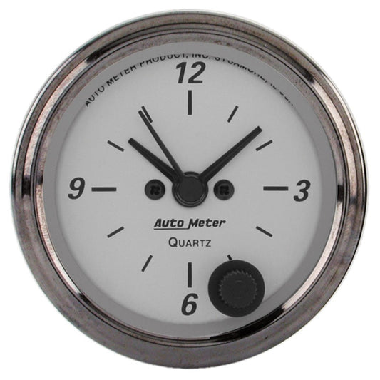 AutoMeter American Platinum Series 2.0625in Clock 12 Hour Analog - My Store