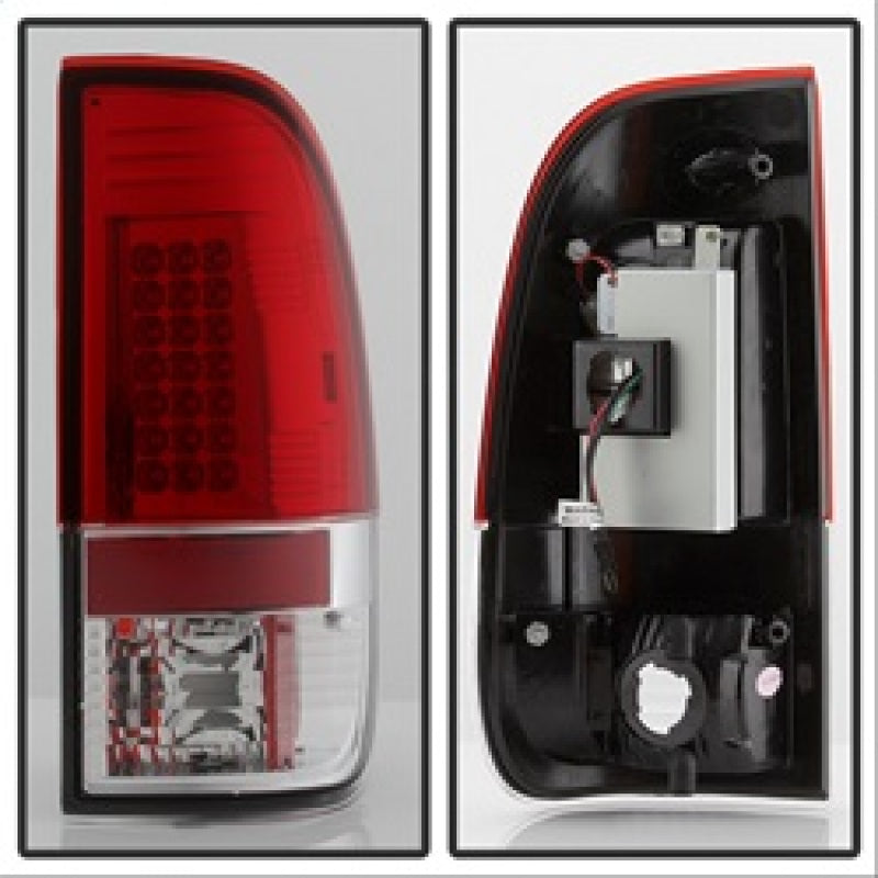 Spyder Ford F150 side 97-03/F250/350 Duty 99-07 LED Tail Lights Red Clear ALT-YD-FF15097-LED-RC - Mammoth Racing -