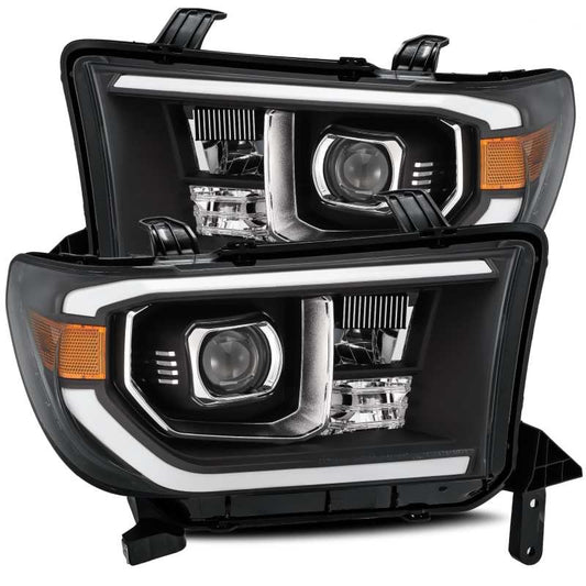 AlphaRex 07-13 Toyota Tundra PRO-Series Projector Headlights Plank Style Black w/Activation Light - My Store