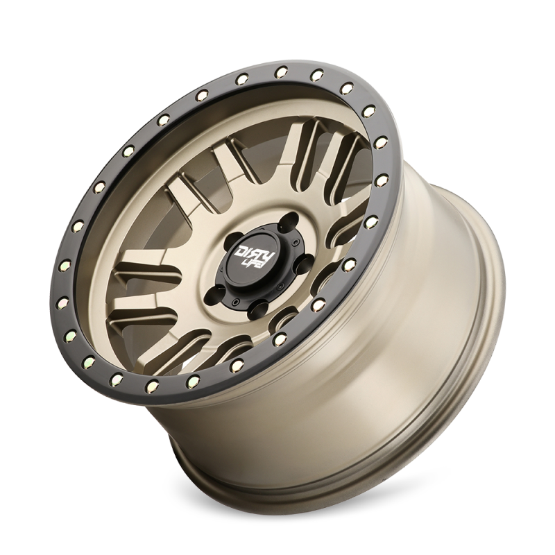 Dirty Life 9309 Canyon Pro 17x9/6x135 BP/0mm Offset/87.1mm Hub Satin Gold Wheel - Beadlock - Mammoth Racing -