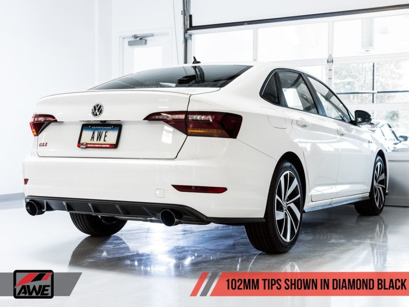 AWE Tuning 18-21 Volkswagen Jetta GLI Mk7 Touring Exhaust - Diamond Black Tips (Fits High-Flow DP) - Mammoth Racing -