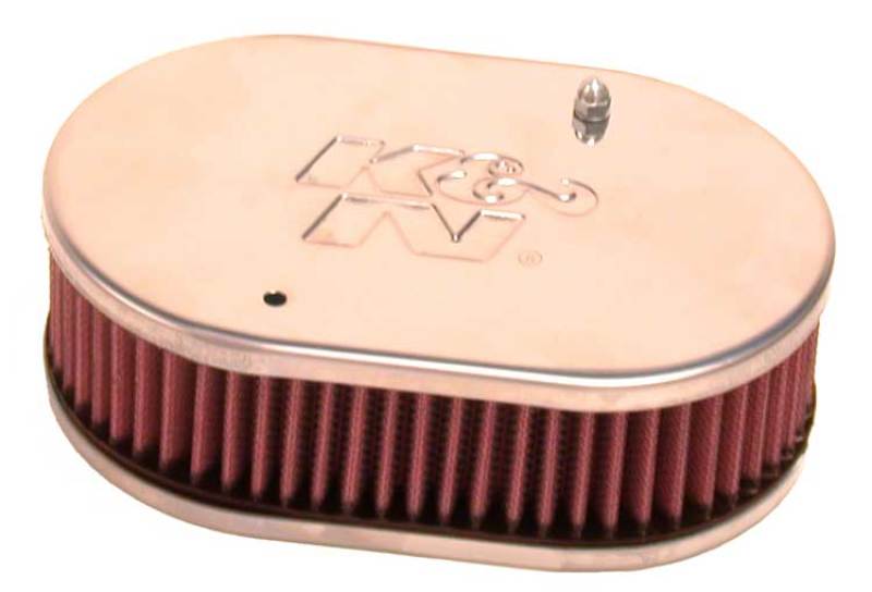 K&N Universal Custom Air Filter - Oval - Red - 51mm Neck Flange - Mammoth Racing -