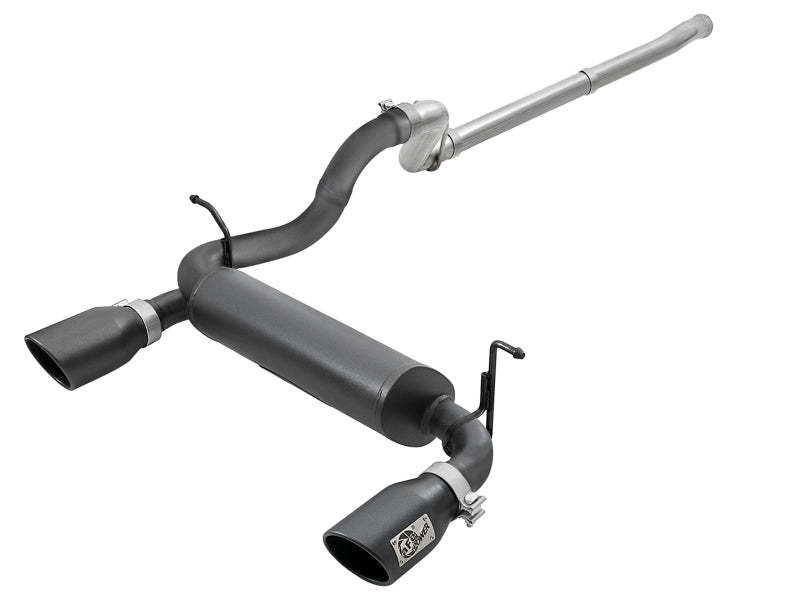 aFe Rebel Series 2.5in 409 SS Cat-Back Exhaust w/ Black Tips 18-19 Jeep Wrangler (JL) V6 3.6L - Mammoth Racing -
