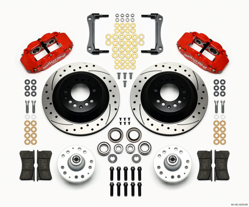 Wilwood Narrow Superlite 6R Front Hub & 1PC Rtr Kit 12.88in Dril -Red 70-78 Camaro - Mammoth Racing -