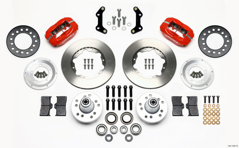 Wilwood Forged Dynalite Front Kit 11.00in Red 70-72 CDP B & E Body-Disc - Mammoth Racing -