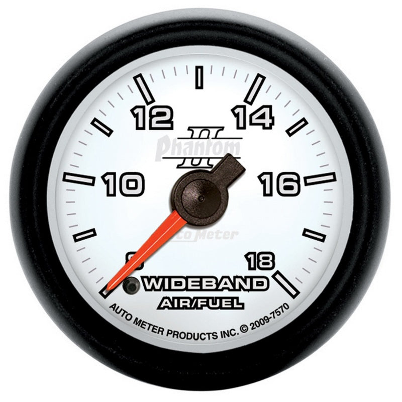 Autometer Phantom II 52mm Full Sweep Electronic 8:1-18:1 AFR Wideband Air/Fuel Ratio Analog Guage - My Store