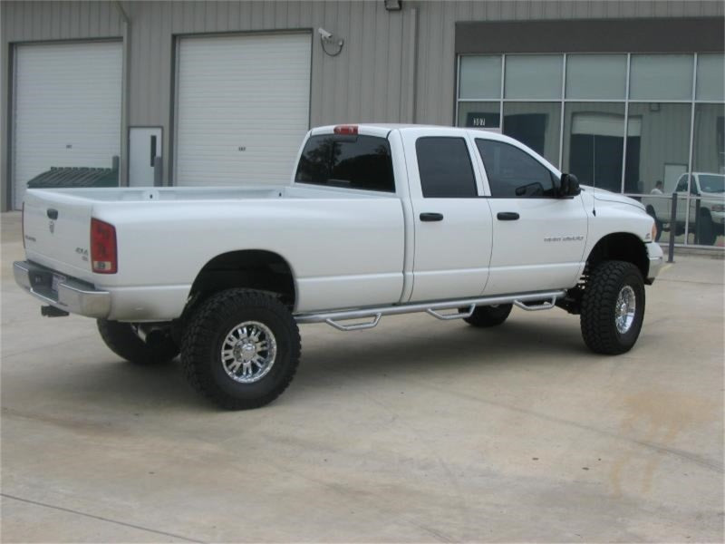 N-Fab Nerf Step 02-08 Dodge Ram 1500/2500/3500 Quad Cab 8ft Bed - Gloss Black - Bed Access - 3in - Mammoth Racing -
