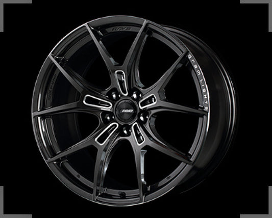 Gram Lights 57fxz 19x8.5 +45 5-114.3 Super Dark Gunmetal & Machining Rim Edge DC Wheel