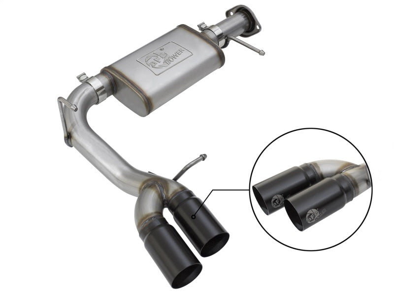 aFe Rebel Series CB 3in Middle Side Exit SS Exht w/ Black Tips 15-17 Chevy Colorado / GMC Canyon - Mammoth Racing -