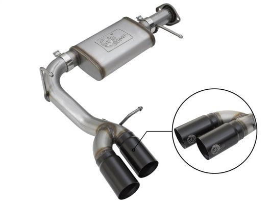 aFe Rebel Series CB 3in Middle Side Exit SS Exht w/ Black Tips 15-17 Chevy Colorado / GMC Canyon - Mammoth Racing -