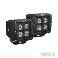 Westin HyperQ LED Auxiliary Lights 3in x 3in cube 20w Flood - Black - Mammoth Racing -