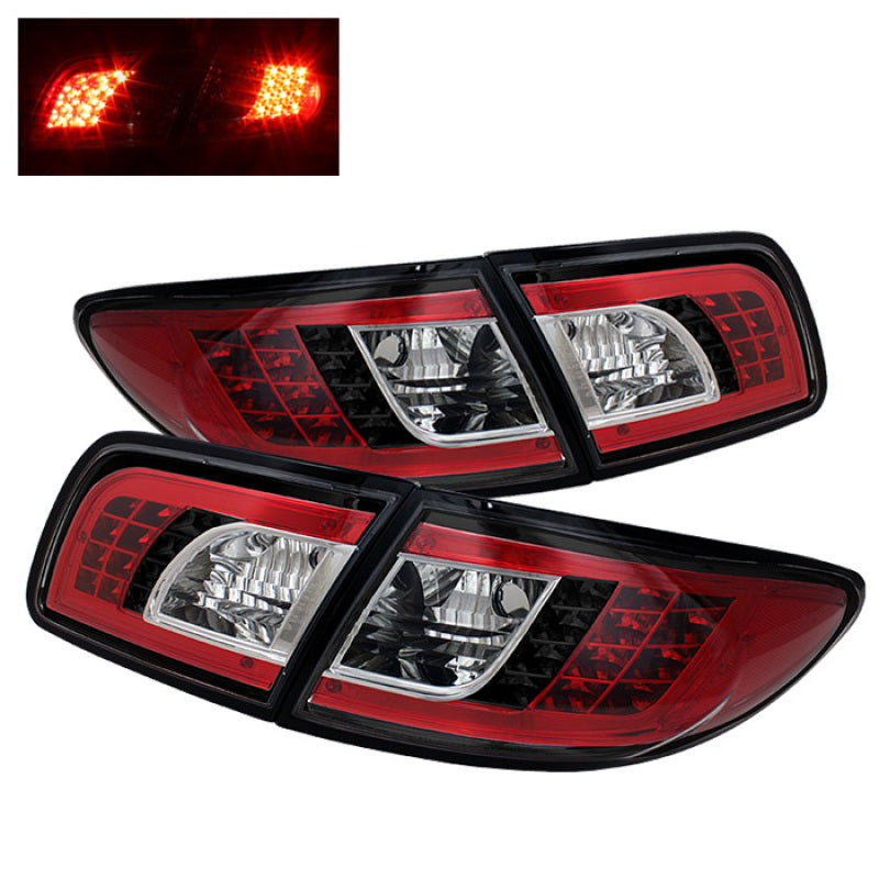 Spyder Mazda 6 03-08 4/5DR (Not fit Wagon)LED Tail Lights Black ALT-YD-M603-LED-BK - Mammoth Racing -