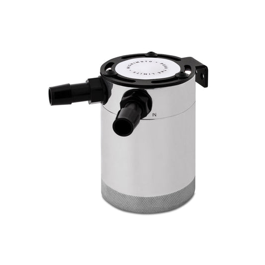 Mishimoto Compact Baffled Oil Catch Can - 2-Port - Polished - Mammoth Racing -