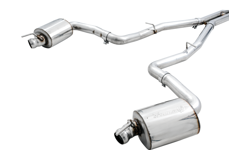 AWE Tuning 2017+ Challenger 5.7L Touring Edition Exhaust - Non-Resonated - Chrome Silver Quad Tips - Mammoth Racing -