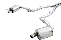 AWE Tuning 2017+ Challenger 5.7L Touring Edition Exhaust - Non-Resonated - Chrome Silver Quad Tips - Mammoth Racing -