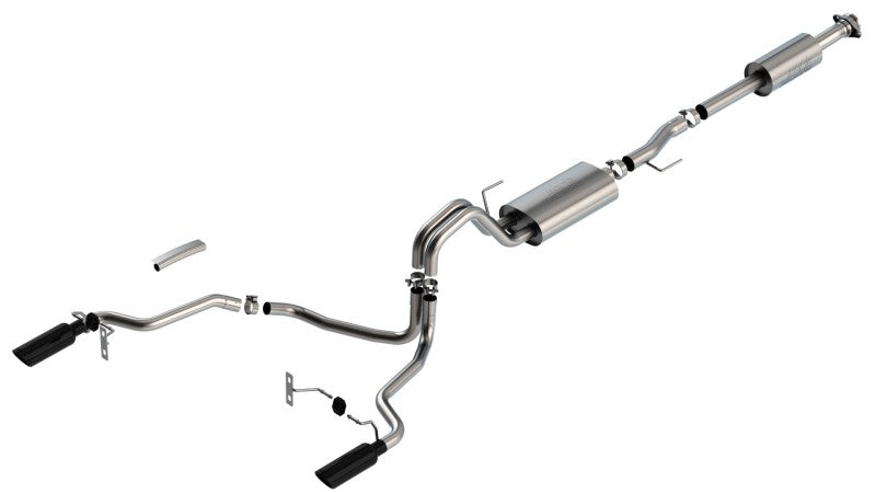 Borla F-150 2021 5.0L 4dr CC SB EC STB Lariat/KR/Pltm/LTD 3/2.25 SRE Cat-Back Touring Black CHR Tips - My Store