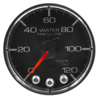 Autometer Spek-Pro Gauge Water Press 2 1/16in 120psi Stepper Motor W/Peak & Warn Blk/Chrm - My Store