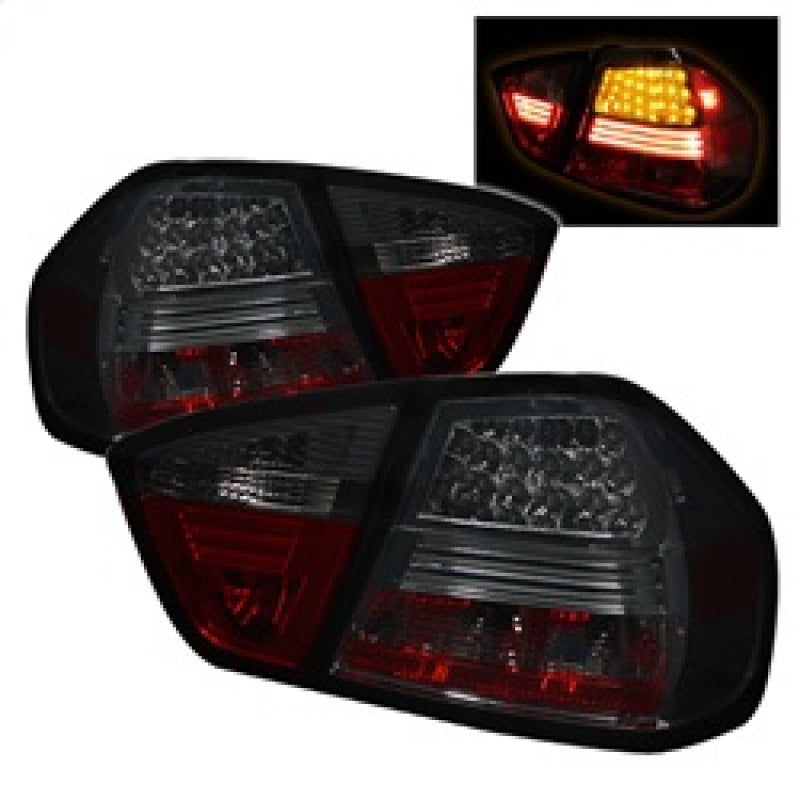 Spyder BMW E90 3-Series 06-08 4Dr LED Tail Lights Smoke ALT-YD-BE9006-LED-SM - Mammoth Racing -