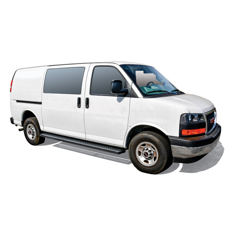 Westin Ford Transit Van 150/250/350 (46in Driver & 97in. Pass) Grate Steps Running Boards - Tex. Blk - Mammoth Racing -