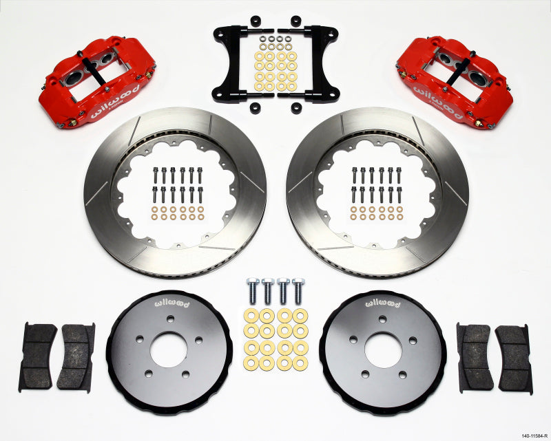 Wilwood Narrow Superlite 6R Front Hat Kit 14.00in Red Nissan 370Z/Fiti G37 - Mammoth Racing -