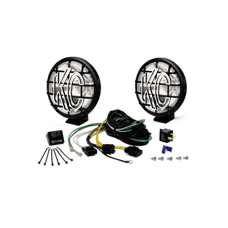KC HiLiTES Apollo Pro 5in. Halogen Light 55w Spot Beam (Pair Pack System) - Black - Mammoth Racing -