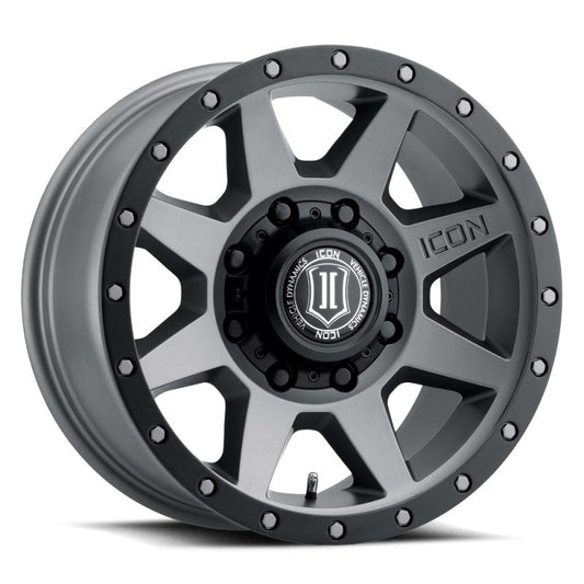 Icon Rebound 17x8.5 8x6.5 13mm Offset 5.25in BS 121.4mm Bore Titanium Wheel - Mammoth Racing -
