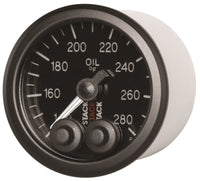 Autometer Stack Instruments 52mm 140-280 Deg F 1/8in Nptf Male Pro Control Oil Temp Gauge - Black - My Store