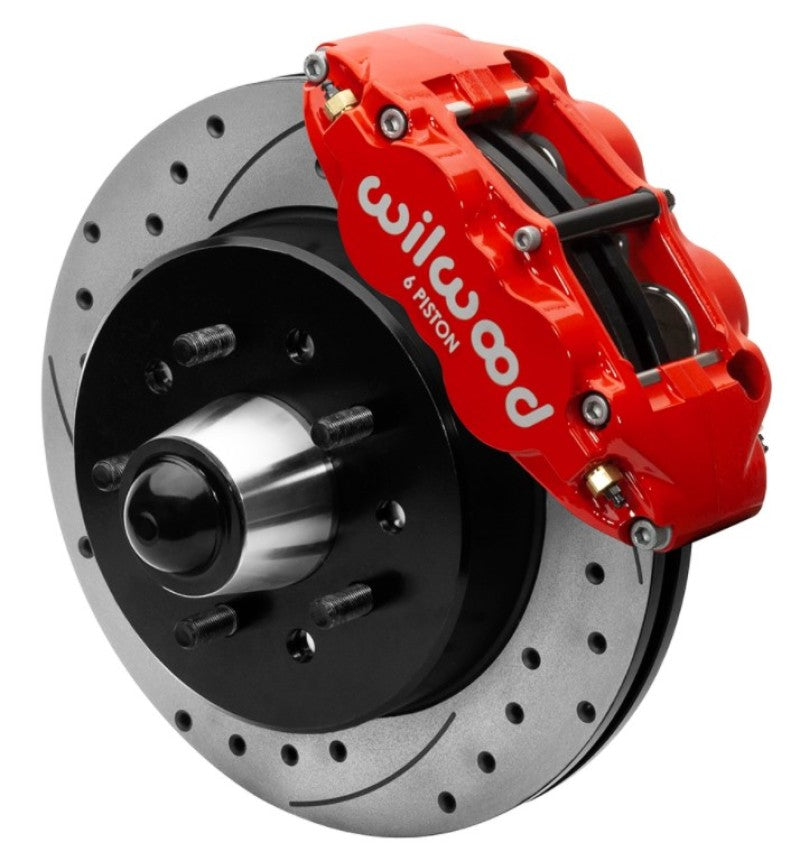 Wilwood Forged Narrow Superlite 6R Front Big Brake Kit 12.19in Drilled Rotors 88-98 C1500 - Red - My Store