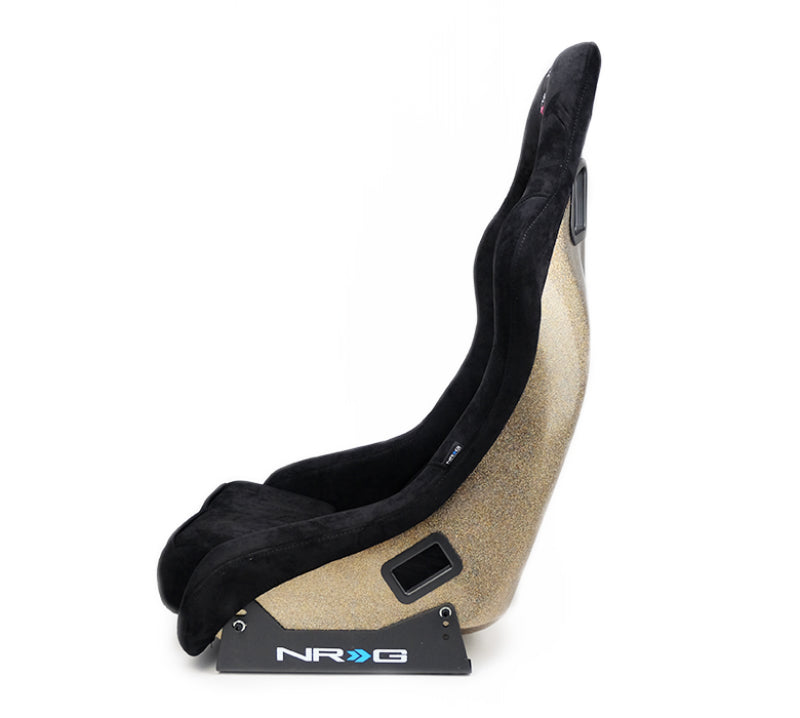 NRG FRP Bucket Seat ULTRA Edition - Medium (Black Alcantara/Gold Glitter Back) - My Store