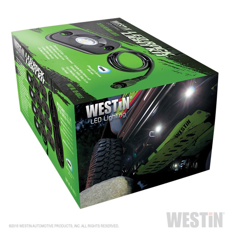 Westin Universal LED Rock Light Kit - 4 Lights - 14ft 9in Wiring Harness & Switch - Mammoth Racing -