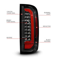 ANZO 15-21 GMC Canyon Full LED Taillights w/ Red Lightbar Black Housing/Clear Lens - Mammoth Racing -