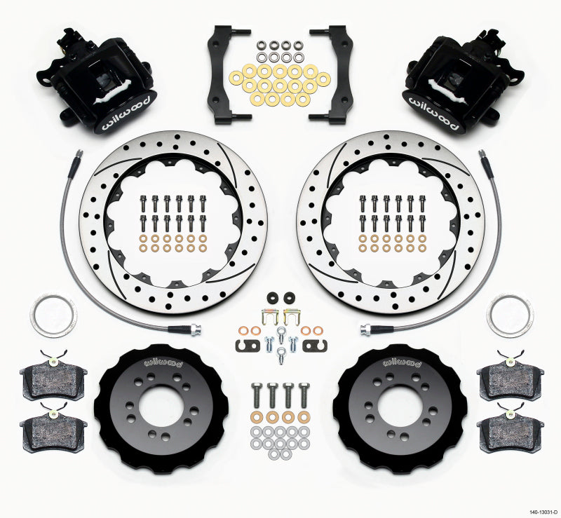 Wilwood Combination Parking Brake Rear Kit 12.88in Drilled 2013-Up Ford Focus ST w/ Lines - Mammoth Racing -