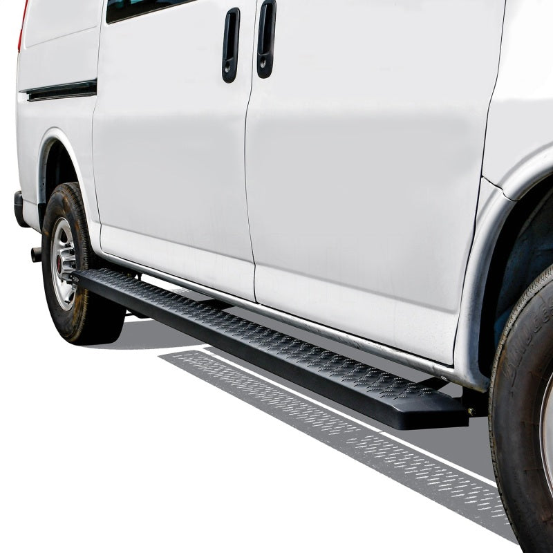 Westin Ford Transit Van 150/250/350 (46in Driver & 97in. Pass) Grate Steps Running Boards - Tex. Blk - Mammoth Racing -