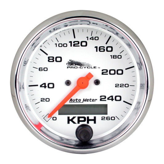 Autometer Pro-Cycle Gauge Speedo 3 3/4in 160 Mph Elec White - My Store