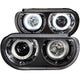 ANZO 2008-2014 Dodge Challenger Projector Headlights w/ Halo Black (CCFL) - Mammoth Racing -
