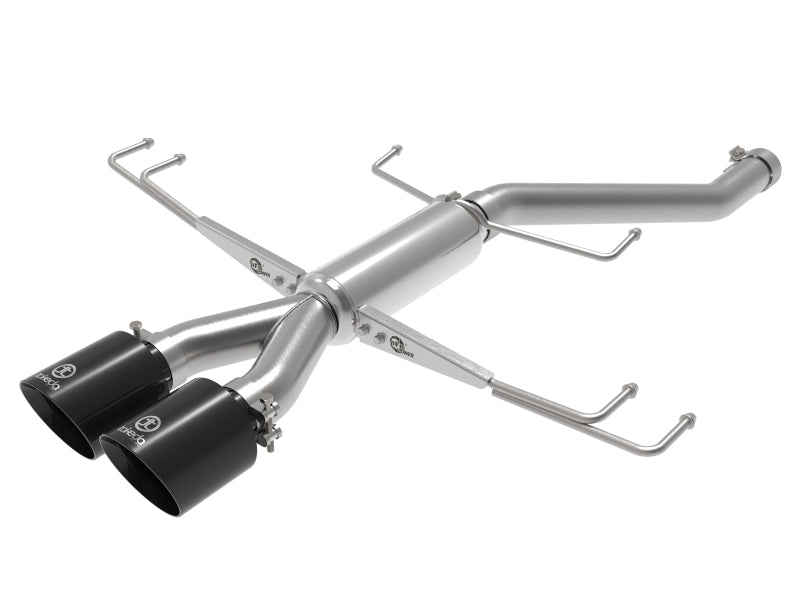 aFe Takeda 2.5in 304SS Axle-Back Exhaust System 17-19 Honda Civic Type R L4-2.0L (t) - Black Tip - Mammoth Racing -