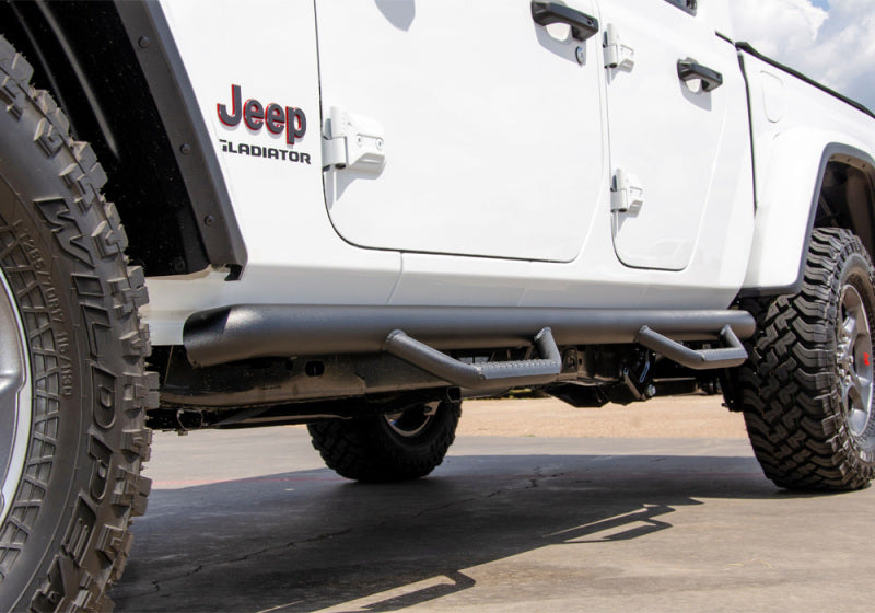 N-Fab Nerf Step 2019 Jeep Wrangler JT 4DR Truck Full Length - Tex. Black - 3in - Mammoth Racing -