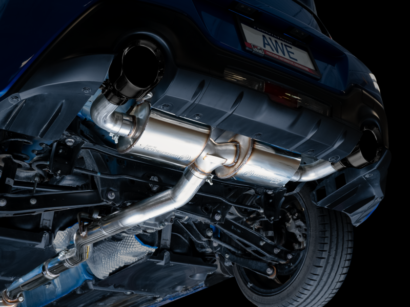 AWE Subaru BRZ/ Toyota GR86/ Toyota 86 Touring Edition Cat-Back Exhaust- Diamond Black Tips - Mammoth Racing -
