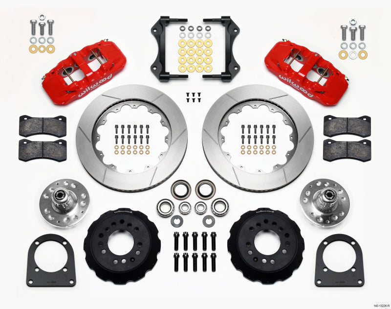 Wilwood Aero6 Front Hub Kit 14.00in Red Tci-ifs 71-78 (Pinto Based) - Mammoth Racing -