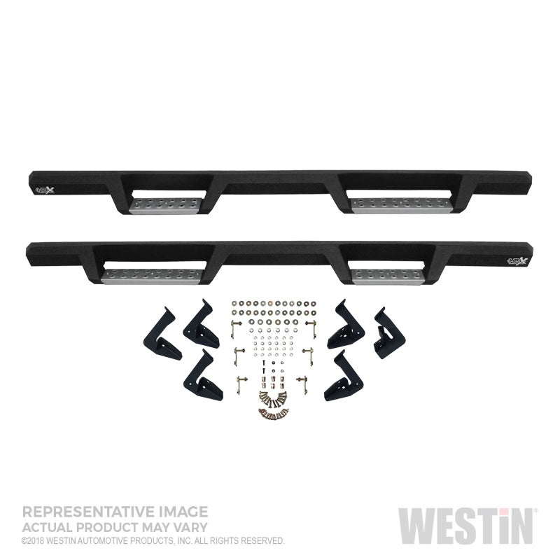 Westin/HDX 07-18 GM 15/25/3500 Crew Cab (Excl. Classic) SS Drop Nerf Step Bars - Textured Black - Mammoth Racing -