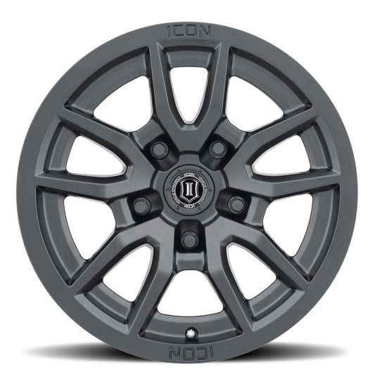 Icon Vector 5 17x8.5 5x5 -6mm Offset 4.5in BS 71.5mm Bore Satin Black Wheel