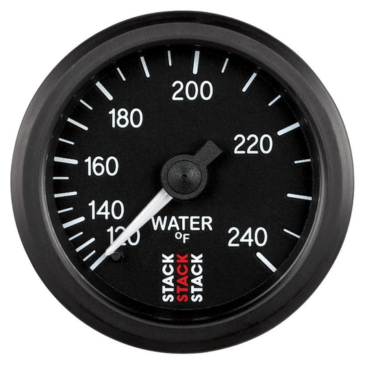 Autometer Stack 52mm 120-240 Deg F 1/2in Npt (M) Mechanical Water Temp Gauge - Black - My Store