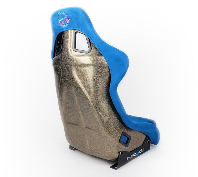 NRG FRP Bucket Seat ULTRA Edition - Large (Blue Alcantara/Gold Glitter Back) - My Store