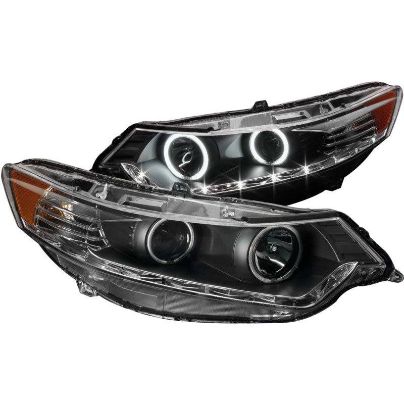 ANZO 2009-2012 Acura Tsx Projector Headlights w/ Halo Black (CCFL) (HID Compatible) - My Store