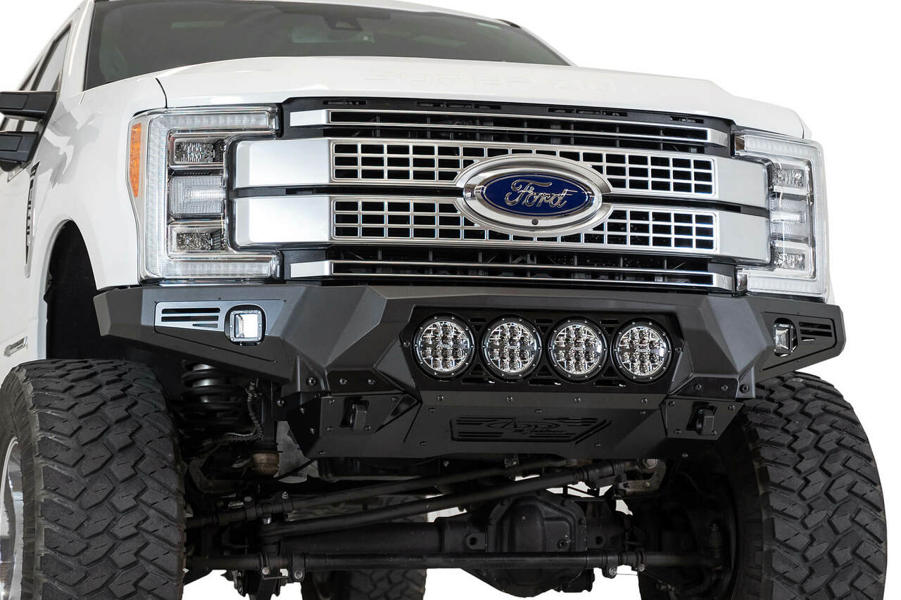 Addictive Desert Designs 17-20 Ford Super Duty Bomber Front Bumper w/ Mounts For 4 Rigid 360 6in - My Store