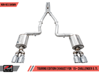 AWE Tuning 2017+ Challenger 5.7L Touring Edition Exhaust - Non-Resonated - Chrome Silver Quad Tips - Mammoth Racing -