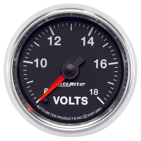 Autometer GS Series 2-1/16in Voltmeter 18V Electrical Gauge Full Sweep - My Store