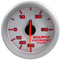Autometer Airdrive 2-1/6in Boost/Vac Gauge 30in Hg/30 PSI - Silver - My Store