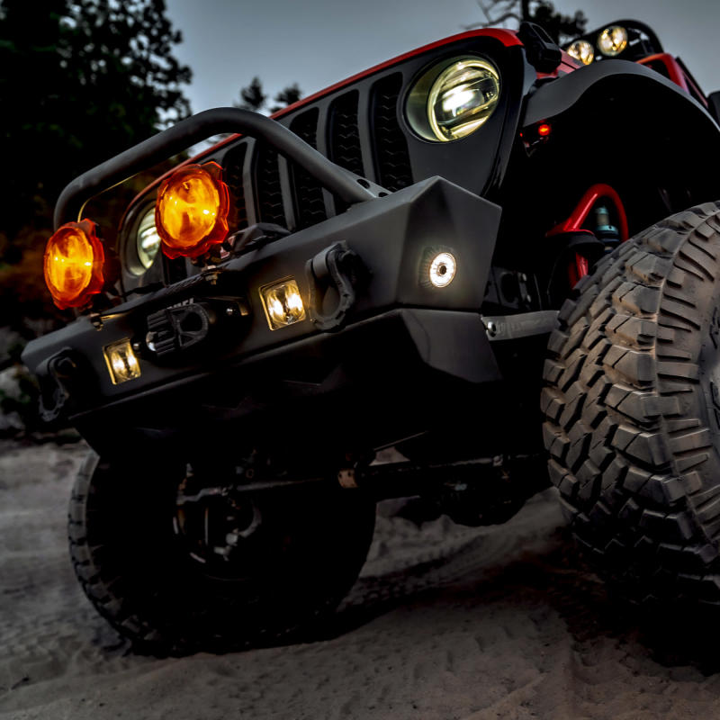 KC HiLiTES Cyclone V2 LED - Rock Light - 6-Light System - Clear - 5W Flood Beam - Mammoth Racing -