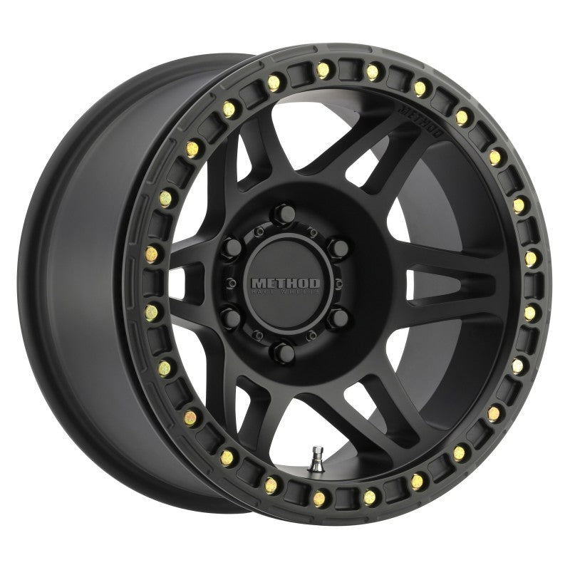 Method Mr106 Beadlock 17x9 -44mm Offset 5x5 71.5mm CB Matte Black w/BH-H24125 Wheel - Mammoth Racing -